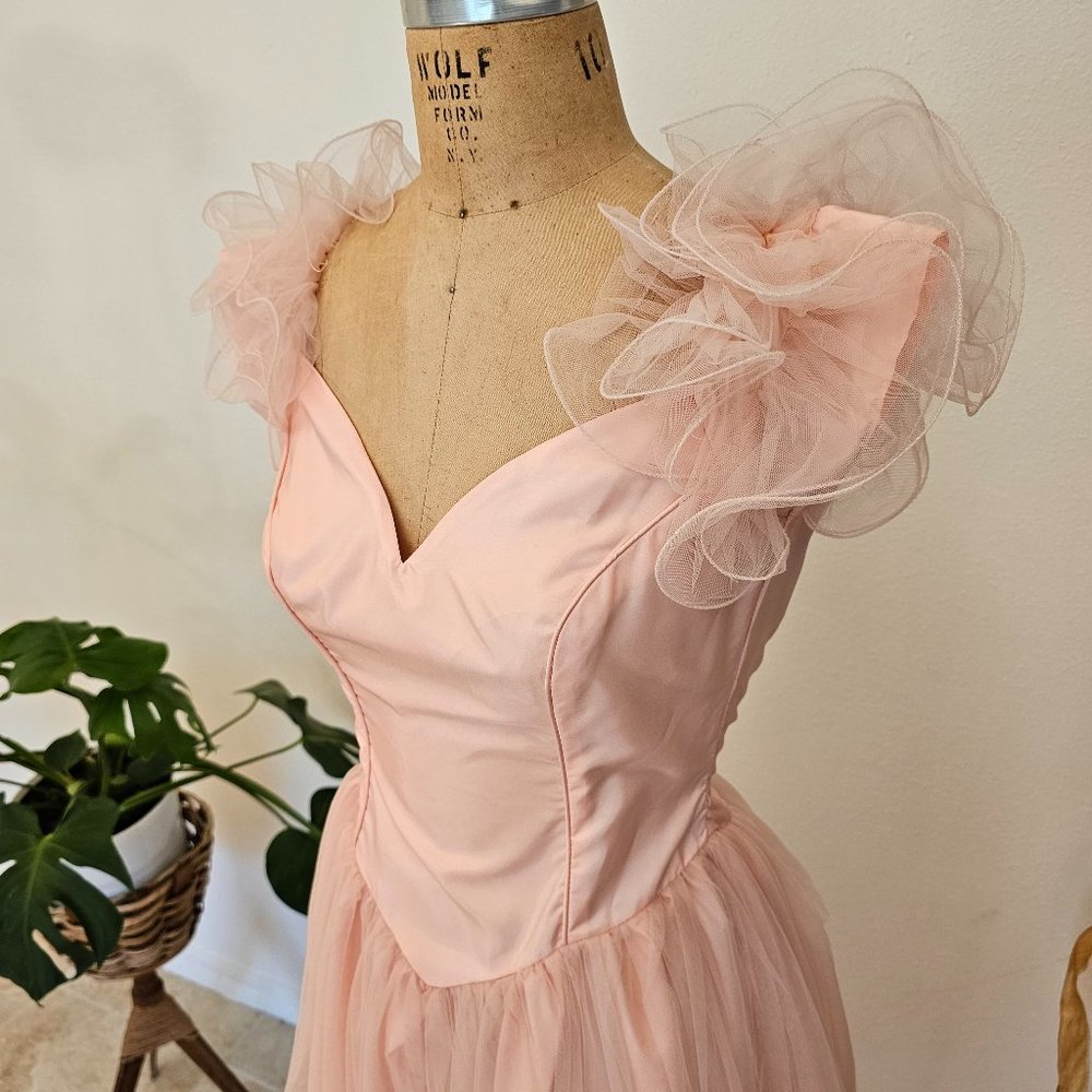 Vintage 80's Alfred Angelo Pink Prom Dress